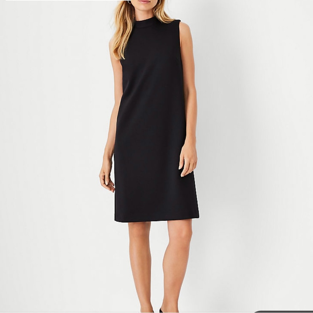 The Mock Neck Shift Dress in double knit